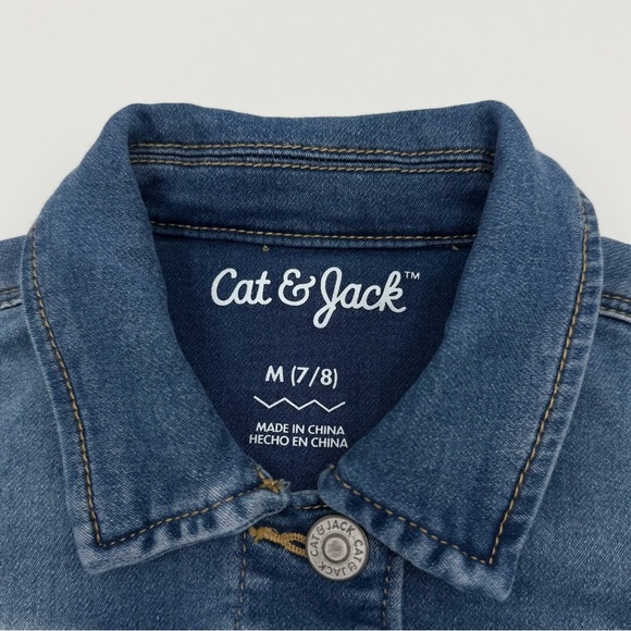 Cat & Jack Girl’s Denim Jacket Blue Size: 7/8 Spring Layering - Picture 2 of 7